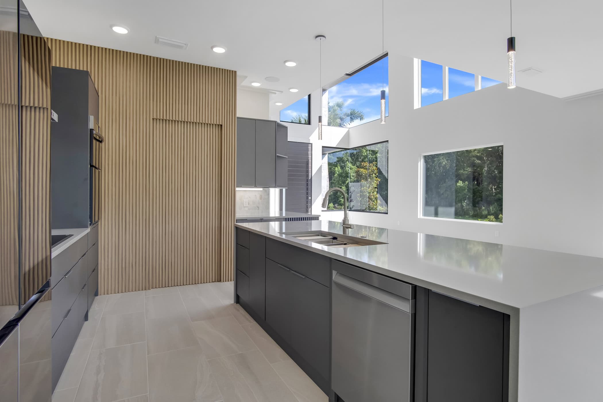 Kitchen view to front of home - contemporary luxury home by ABD Development