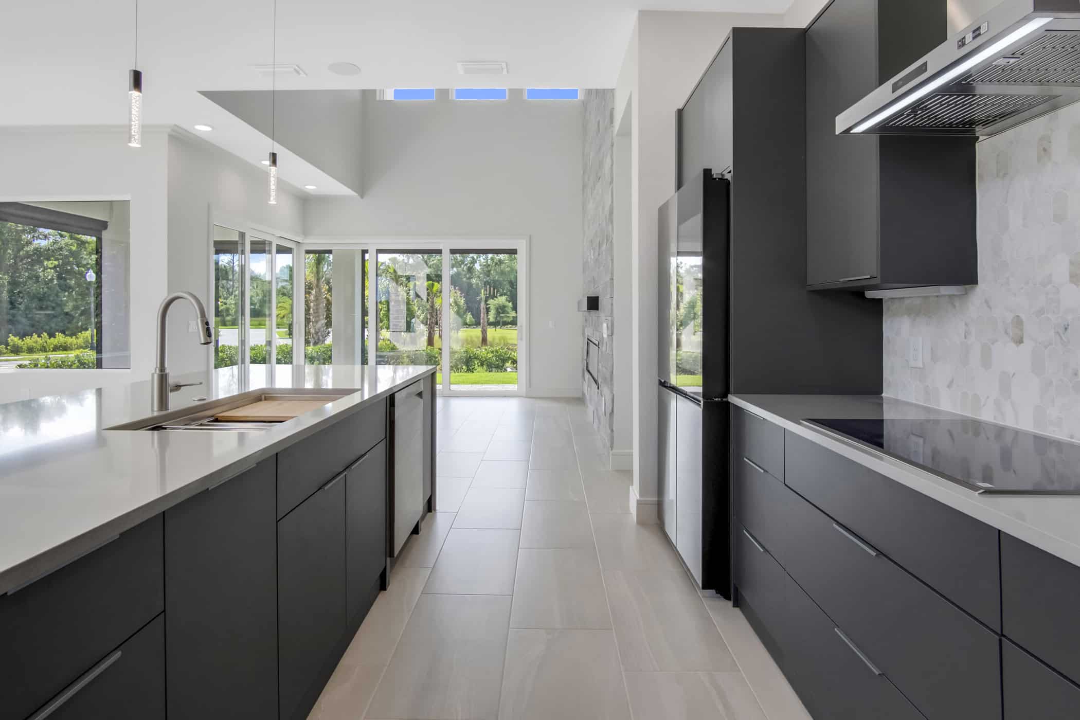 Kitchen view to rear of home - contemporary luxury home by ABD Development